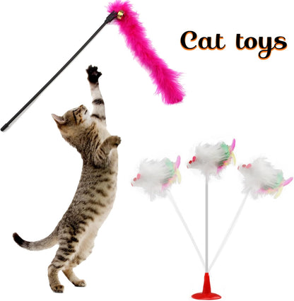 32-Pack Assorted Cat Toys for Indoor Cats and Kittens, Including Balls with Bells, Feather Toys, Mouse Toys, Crinkle Balls, and Catnip Toys
