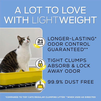 Premium Lightweight 4-in-1 Multi-Cat Clumping Cat Litter with Odor Control - 17 lb Box, 99.9% Dust Free