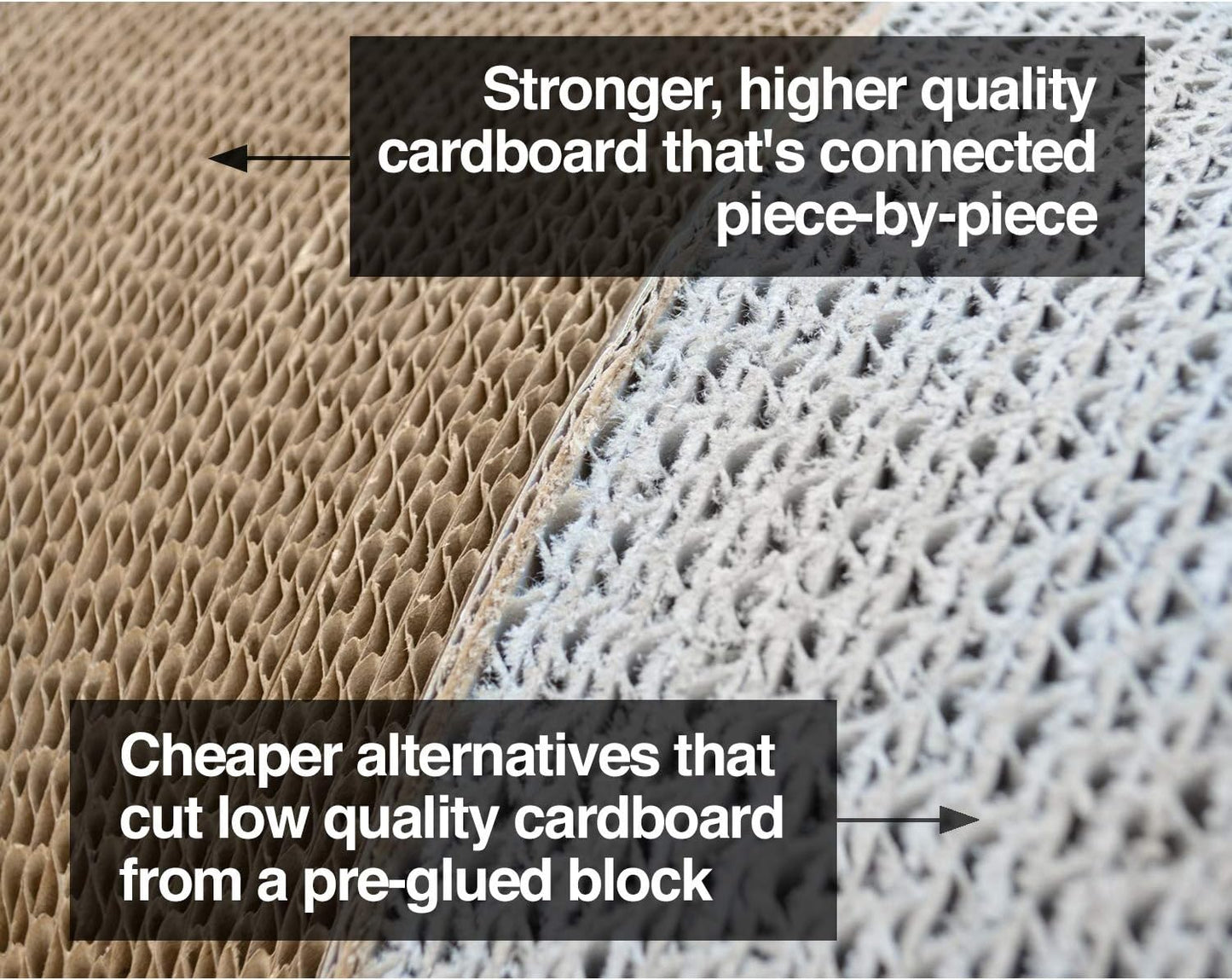 3-Sided Vertical Cat Scratching Post and Perch - 18" x 10.5" x 15.9", Multi-Angle Scratching Pad with 6 Usable Sides, Eco-Friendly Recyclable Cardboard Lounge