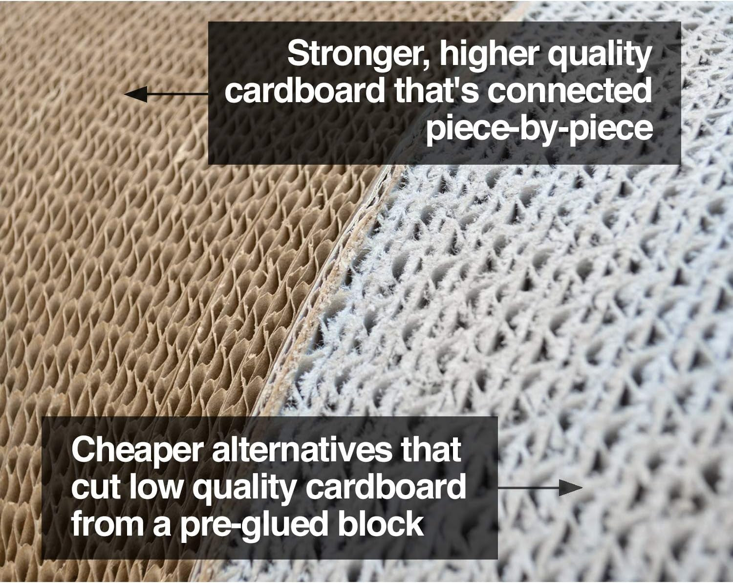 3-Sided Vertical Cat Scratching Post and Perch - 18" x 10.5" x 15.9", Multi-Angle Scratching Pad with 6 Usable Sides, Eco-Friendly Recyclable Cardboard Lounge