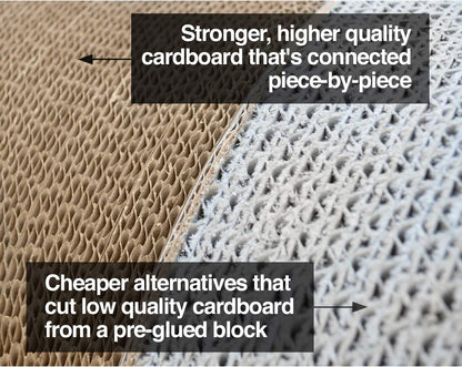 3-Sided Vertical Cat Scratching Post and Perch - 18" x 10.5" x 15.9", Multi-Angle Scratching Pad with 6 Usable Sides, Eco-Friendly Recyclable Cardboard Lounge