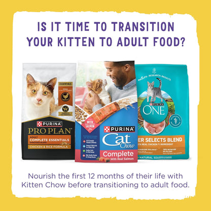 Purina Kitten Chow Year One Essentials High-Protein Dry Kitten Food with Real Chicken and Essential Nutrients - 14 lb Bag