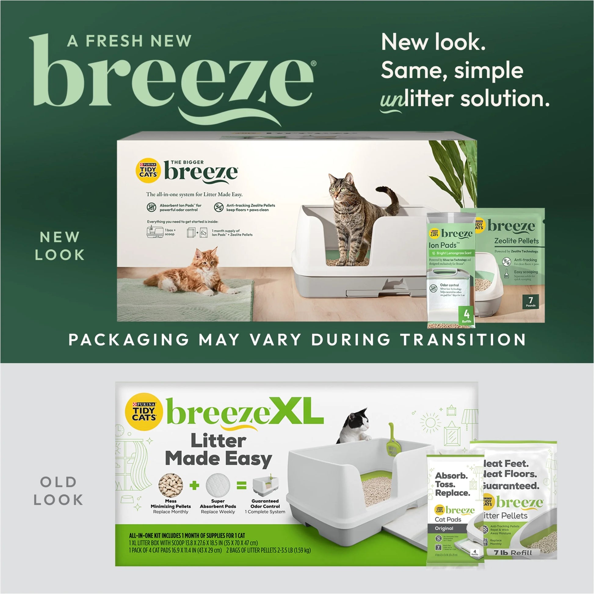 Purina Breeze XL Cat Litter Box System with Pellet Litter and Litter Pads