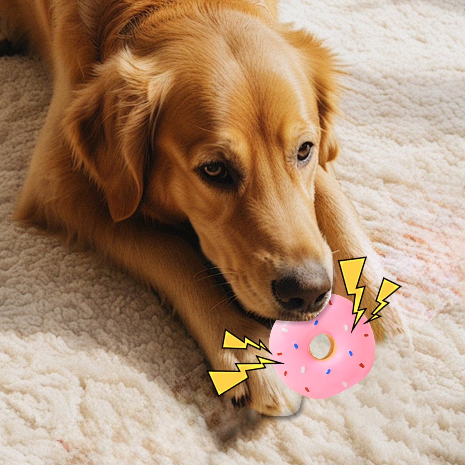 Durable Latex Donut-Shaped Squeaky Chew Toy for Puppies and Aggressive Chewers - Ideal for Small and Large Breeds