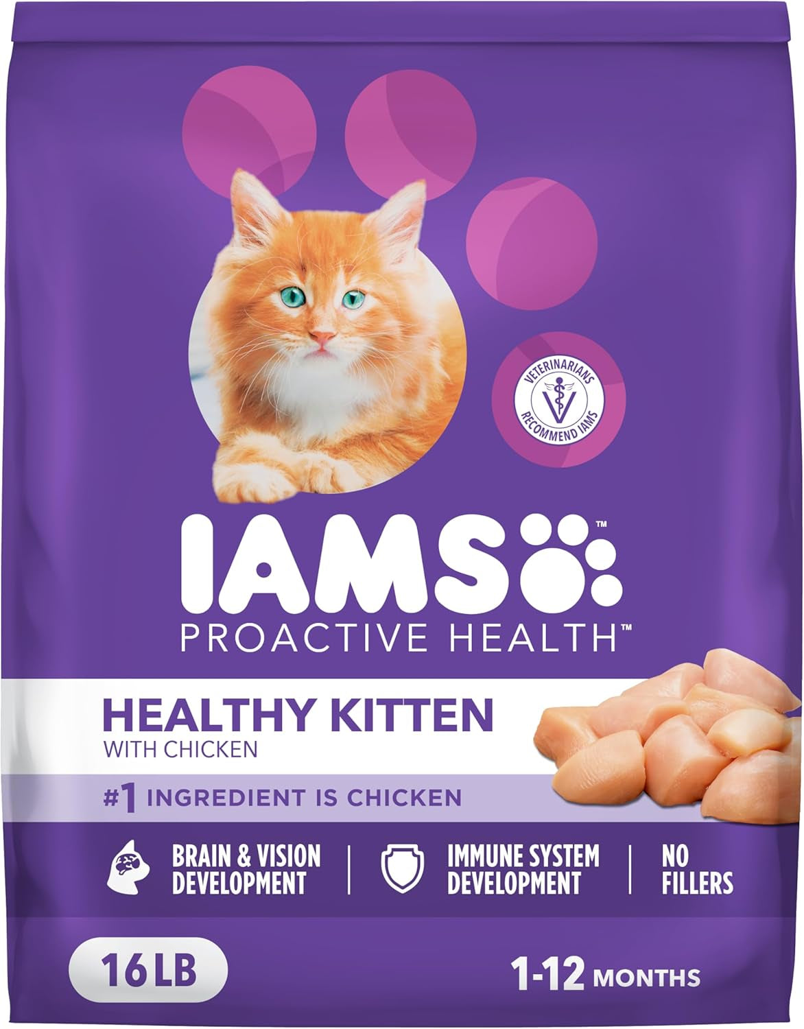 Proactive Health Dry Cat Food for Kittens, Nutrient-Rich Recipe with Real Chicken, 16 lb Bag