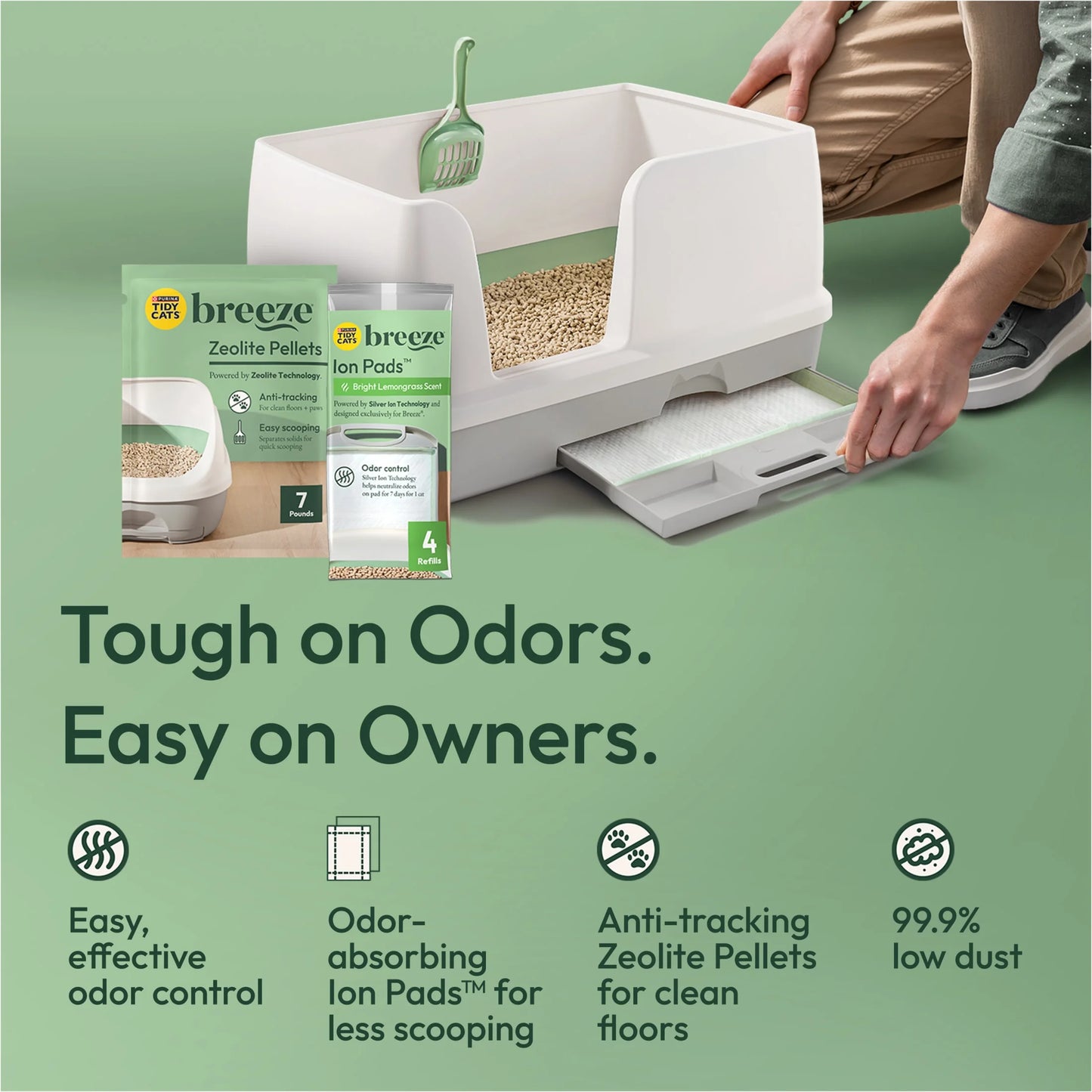Purina Breeze XL Cat Litter Box System with Pellet Litter and Litter Pads