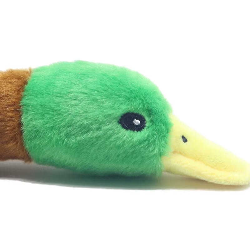 Plush Squeaky Duck Dog Toy with Chew Rope and Dental Cleaning Features