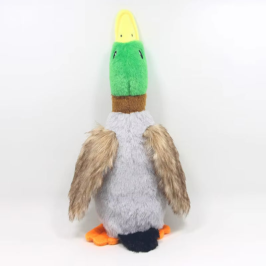 Plush Squeaky Duck Dog Toy with Chew Rope and Dental Cleaning Features