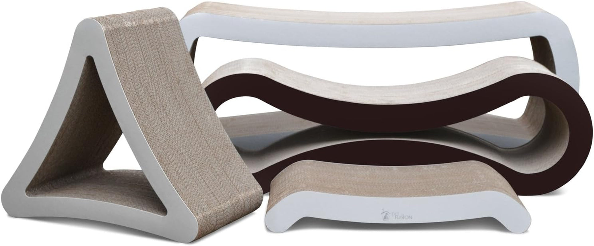 3-Sided Vertical Cat Scratching Post and Perch - 18" x 10.5" x 15.9", Multi-Angle Scratching Pad with 6 Usable Sides, Eco-Friendly Recyclable Cardboard Lounge