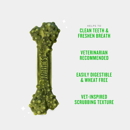 Vet-Recommended Mint-Flavored Dental Chews for Medium Dogs (25-50 lbs) - 20 Count, Promotes Oral Health by Reducing Plaque, Tartar, and Bad Breath