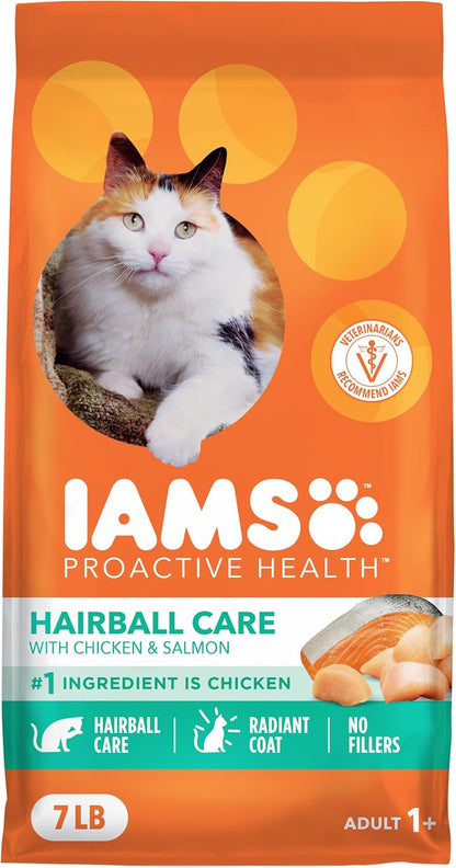 Proactive Health Dry Cat Food for Hairball Care, Adult Formula with Real Chicken and Salmon, 7 lb Bag