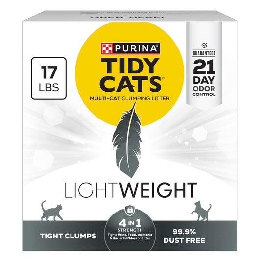 Premium Lightweight 4-in-1 Multi-Cat Clumping Cat Litter with Odor Control - 17 lb Box, 99.9% Dust Free
