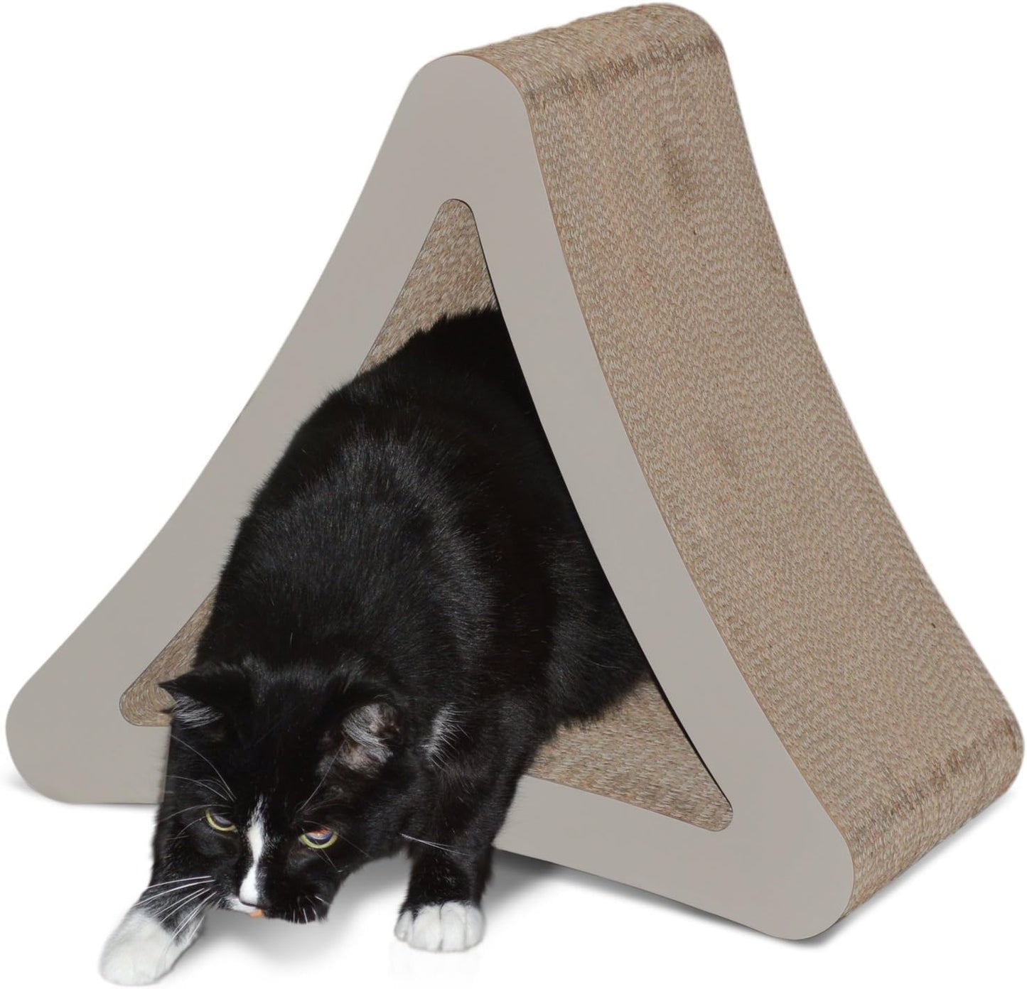3-Sided Vertical Cat Scratching Post and Perch - 18" x 10.5" x 15.9", Multi-Angle Scratching Pad with 6 Usable Sides, Eco-Friendly Recyclable Cardboard Lounge