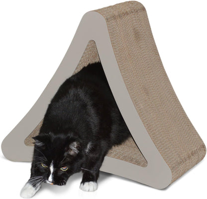3-Sided Vertical Cat Scratching Post and Perch - 18" x 10.5" x 15.9", Multi-Angle Scratching Pad with 6 Usable Sides, Eco-Friendly Recyclable Cardboard Lounge