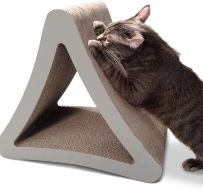 3-Sided Vertical Cat Scratching Post and Perch - 18" x 10.5" x 15.9", Multi-Angle Scratching Pad with 6 Usable Sides, Eco-Friendly Recyclable Cardboard Lounge