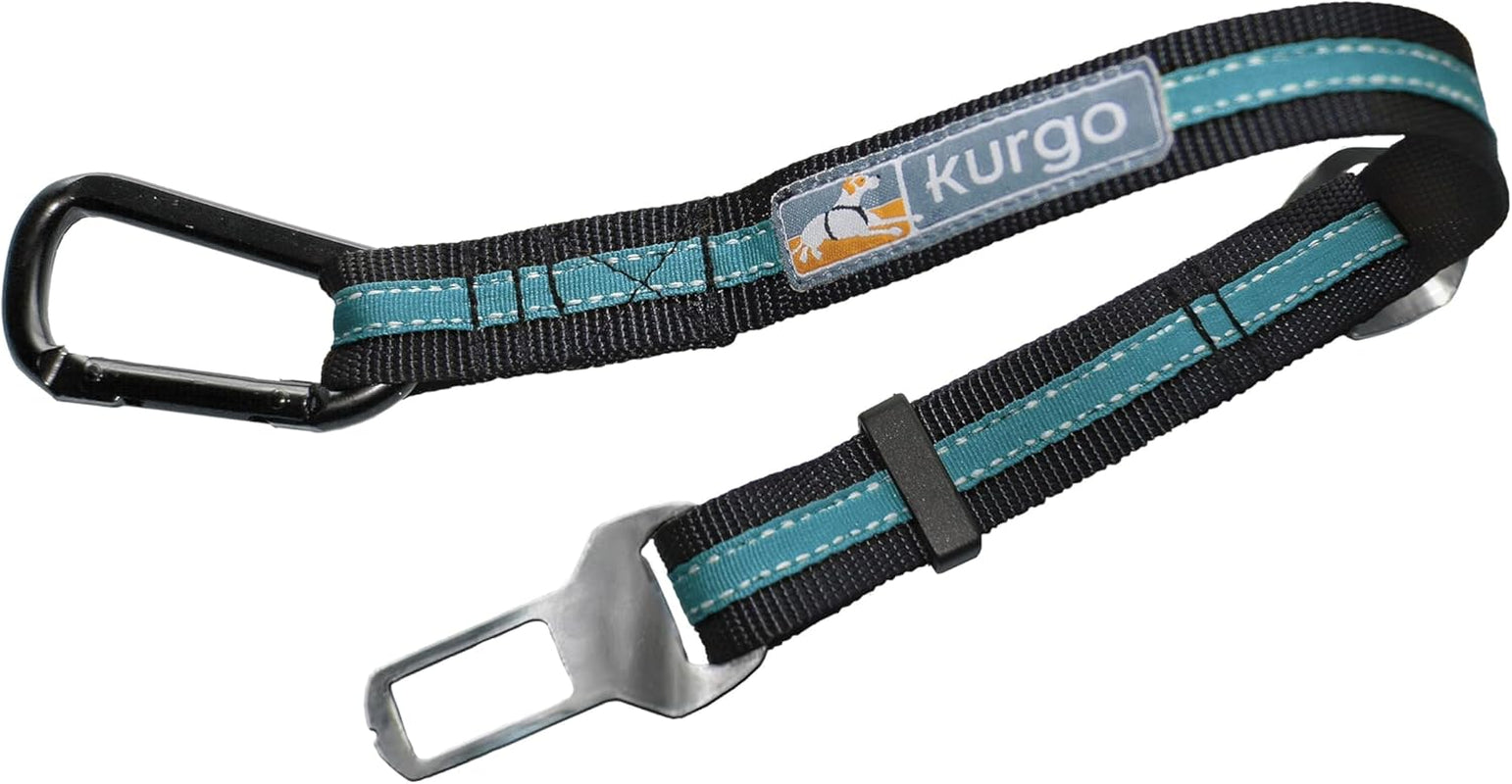 Direct Seatbelt Tether for Dogs - Adjustable Car Harness Clip with Universal Fit - Durable Steel Hardware - Backseat Restraint in Coastal Blue