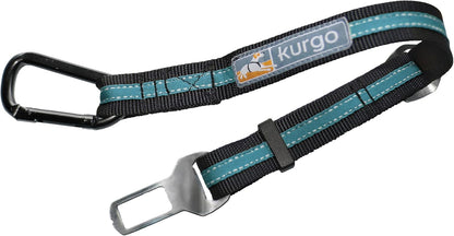 Direct Seatbelt Tether for Dogs - Adjustable Car Harness Clip with Universal Fit - Durable Steel Hardware - Backseat Restraint in Coastal Blue