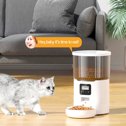 4L Smart Automatic Pet Feeder with Tuya WiFi and 2L Water Fountain for Dogs and Cats