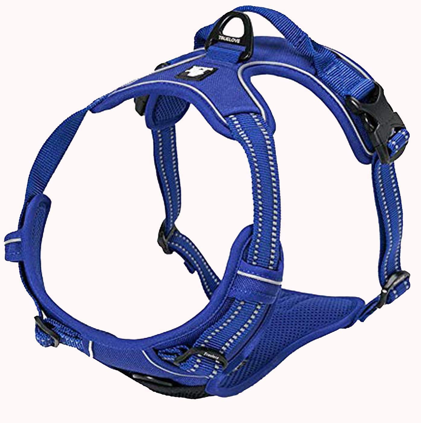 Truelove TLH5651 Adjustable No-Pull Dog Harness - Reflective Vest in Royal Blue, Size L - Comfortable Control with Vibrant Colors