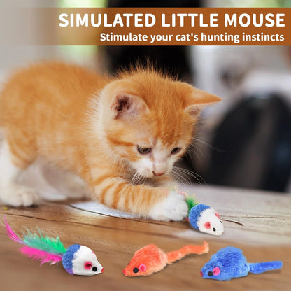 25-Piece Interactive Cat Toy Variety Pack for Indoor Kittens - Includes 45-Inch Rainbow Cat Tunnel, Feather Teasers, Mice, Springs, Balls, and Noise Toys