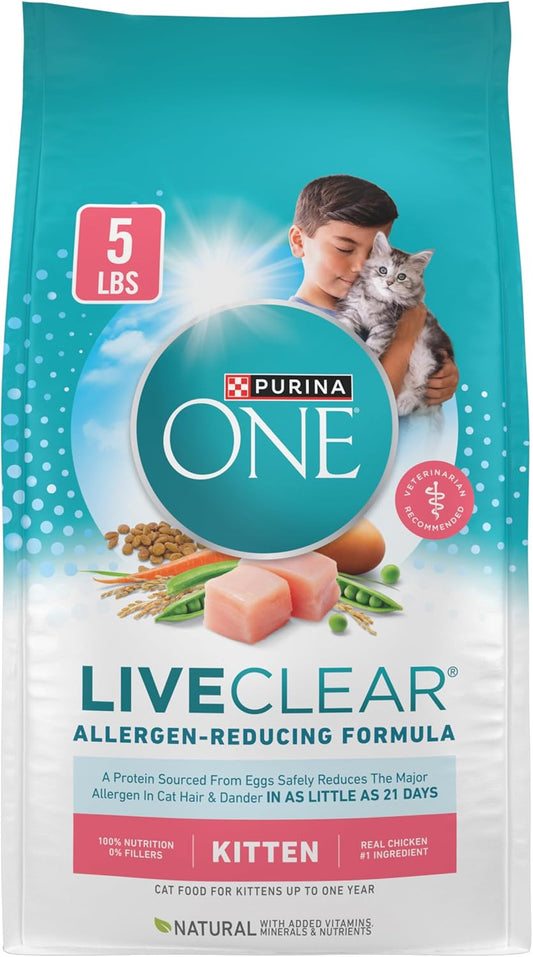 Liveclear Allergen-Reducing Dry Kitten Food Formula with Real Chicken as the Number One Ingredient - 5 Lb. Bag