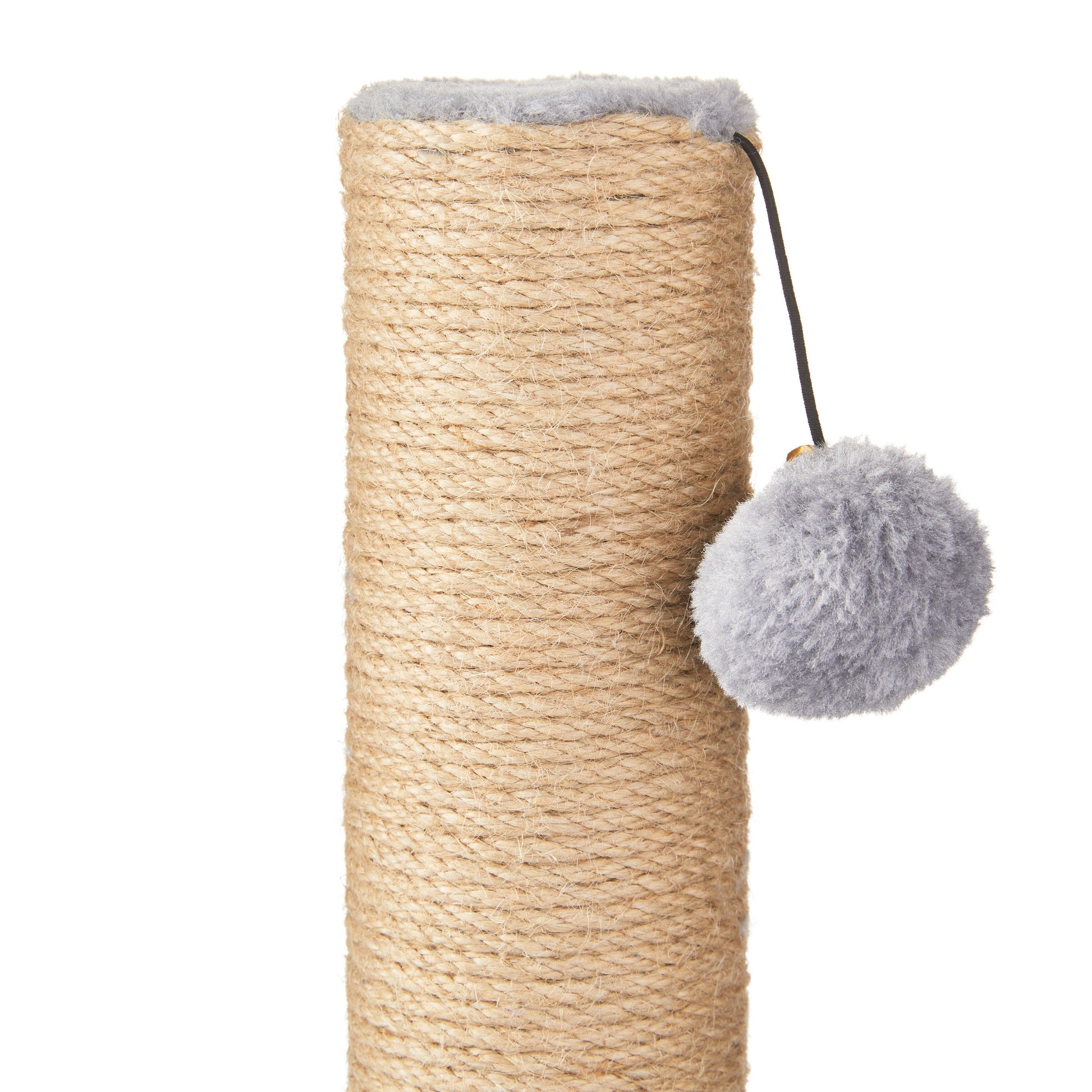 17-Inch Premium Jute Cat Scratching Post with Arch Grooming Massager, Gray, Single Pack