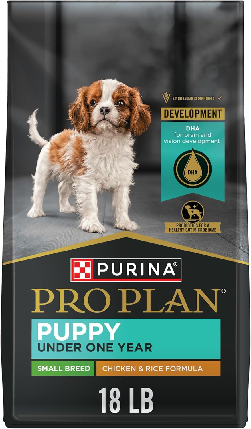 Purina Pro Plan High Protein Small Breed Puppy Food with DHA - Chicken & Rice Formula, 18 lb. Bag (Packaging May Vary)