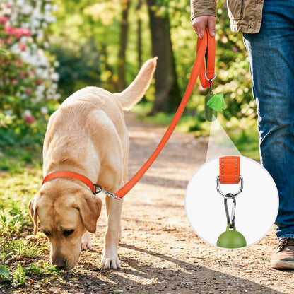 5 FT Double-Sided Reflective Dog Leash with Padded Handle, Heavy Duty Nylon for Medium and Large Dogs, Orange