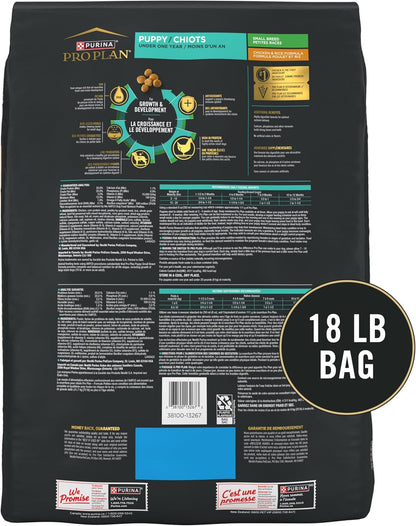 Purina Pro Plan High Protein Small Breed Puppy Food with DHA - Chicken & Rice Formula, 18 lb. Bag (Packaging May Vary)