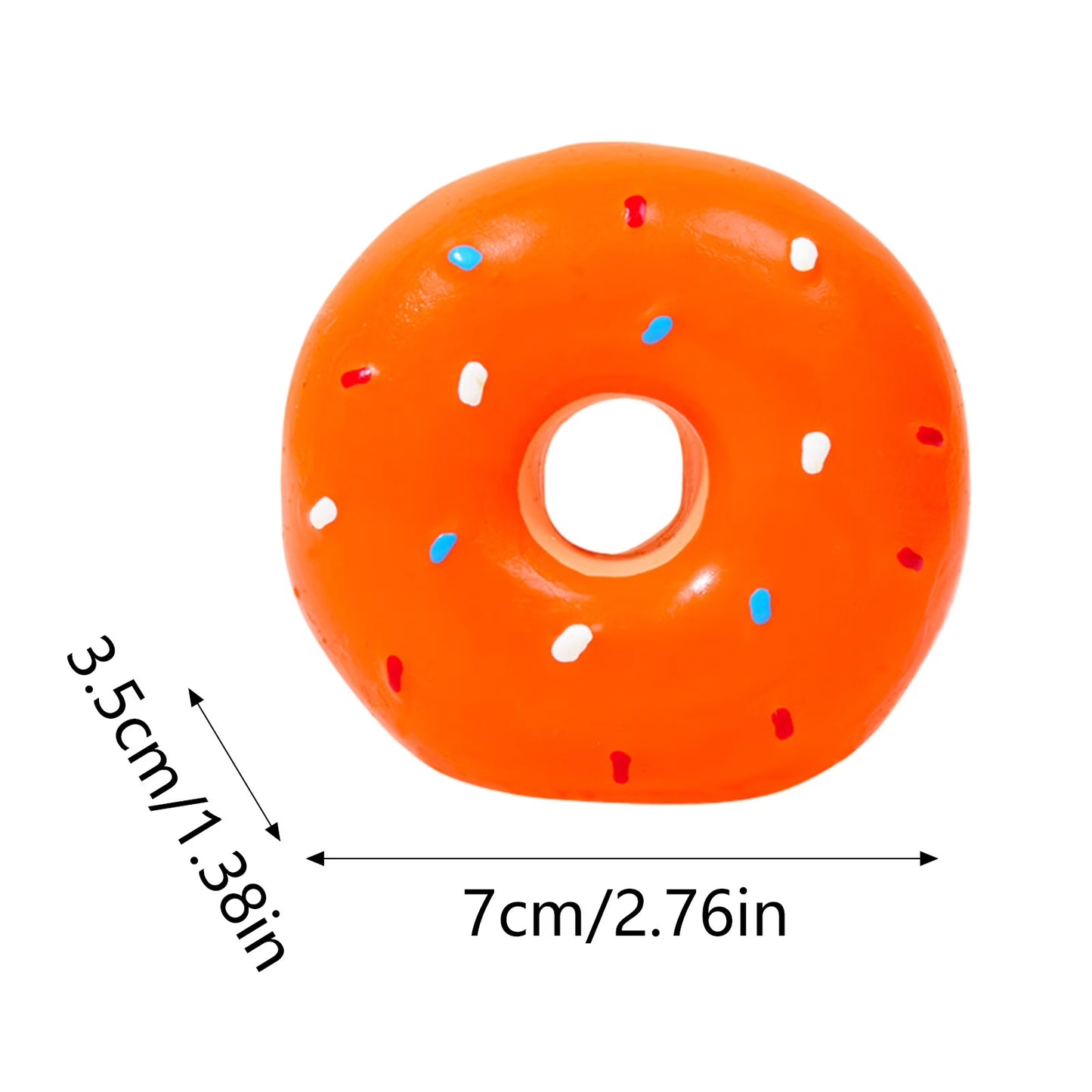 Durable Latex Donut-Shaped Squeaky Chew Toy for Puppies and Aggressive Chewers - Ideal for Small and Large Breeds